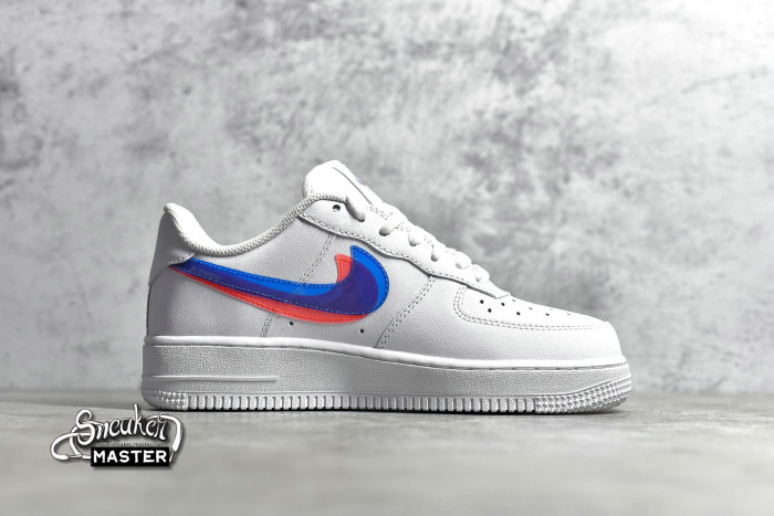 NIKE AIR FORCE 1 LOW 3D GLASSES GS WHITE/BRIGHT CRIMSON-BLUE HERO BV2551-100
