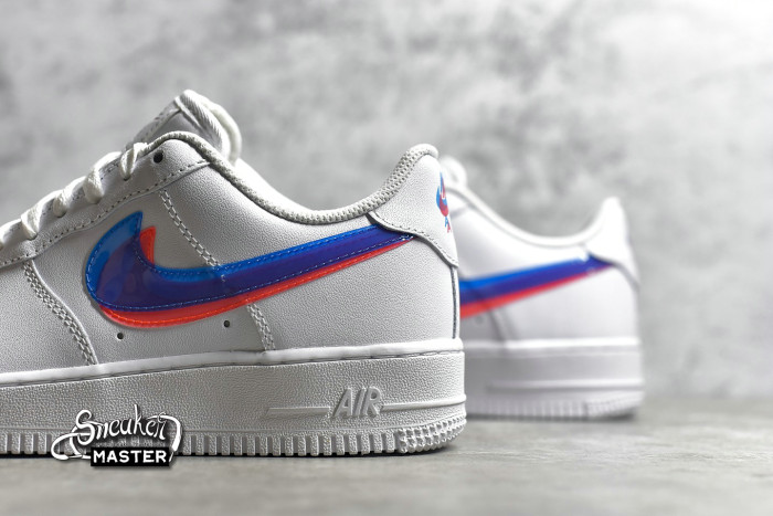 NIKE AIR FORCE 1 LOW 3D GLASSES GS WHITE/BRIGHT CRIMSON-BLUE HERO BV2551-100
