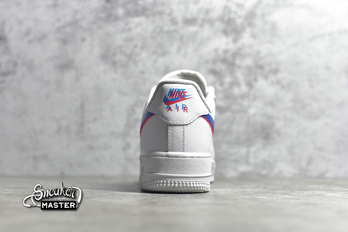 NIKE AIR FORCE 1 LOW 3D GLASSES GS WHITE/BRIGHT CRIMSON-BLUE HERO BV2551-100