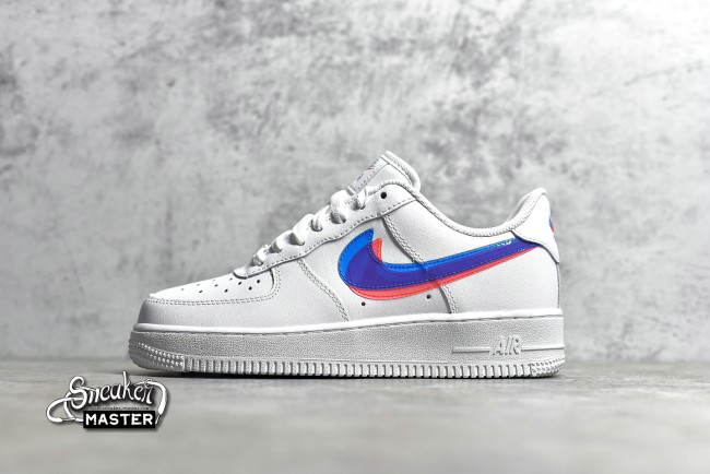 NIKE AIR FORCE 1 LOW 3D GLASSES GS WHITE/BRIGHT CRIMSON-BLUE HERO BV2551-100