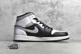 NIKE AIR JORDAN 1 MID WHITE SHADOW BLACK/MEDIUM GREY-WHITE 554724-073