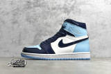 NIKE AIR JORDAN 1 RETRO HIGH UNC PATENT LEATHER OBSIDIAN/BLUE CHILL-WHITE CD0461-401