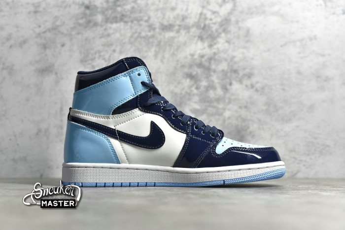 NIKE AIR JORDAN 1 RETRO HIGH UNC PATENT LEATHER OBSIDIAN/BLUE CHILL-WHITE CD0461-401