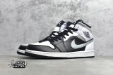 NIKE AIR JORDAN 1 MID WHITE SHADOW BLACK/MEDIUM GREY-WHITE 554724-073