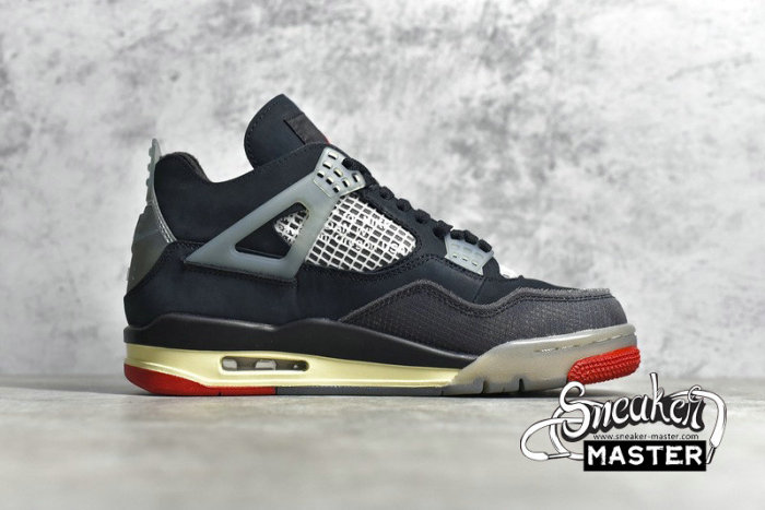 NIKE OFF-WHITE X AIR JORDAN 4 BRED ARRIVING IN AUGUST HOUSE OF HEAT BLACK/GREY/RED CV9388-001