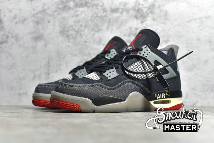 NIKE OFF-WHITE X AIR JORDAN 4 BRED ARRIVING IN AUGUST HOUSE OF HEAT BLACK/GREY/RED CV9388-001