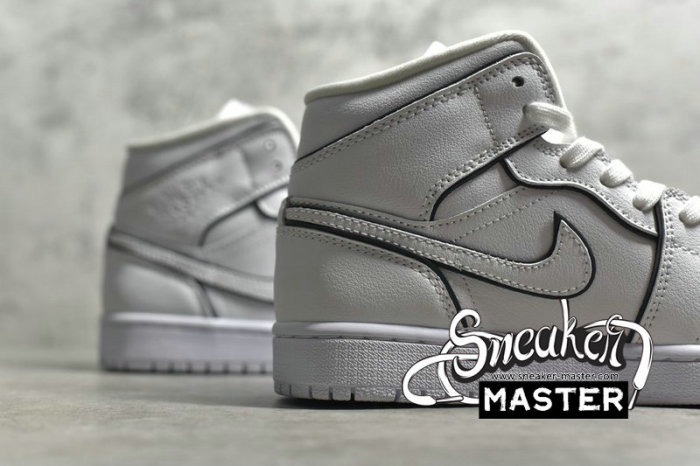 NIKE AIR JORDAN 1 MID IRIDESCENT REFLECTIVE WHITE/WHITE/BLACK CK6587-100