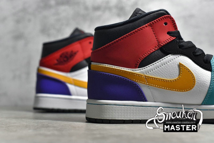 NIKE AIR JORDAN 1 MID BRED WHITE/UNIVERSITY RED-BLACK-TURBO GREEN 554724-125