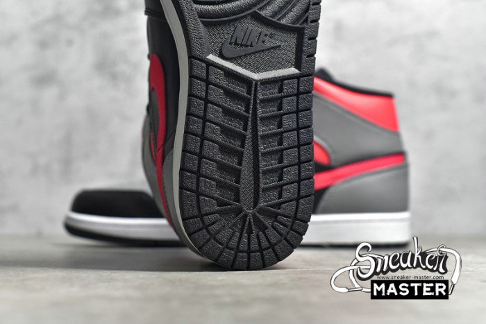 NIKE AIR JORDAN 1 MID PINK SHADOW BLACK/HOT PUNCH-LIGHT SMOKE GREY 554724-059