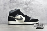 NIKE AIR JORDAN 1 MID SE SATIN GREY BLACK/SMOKE GREY-SAIL 852542-011