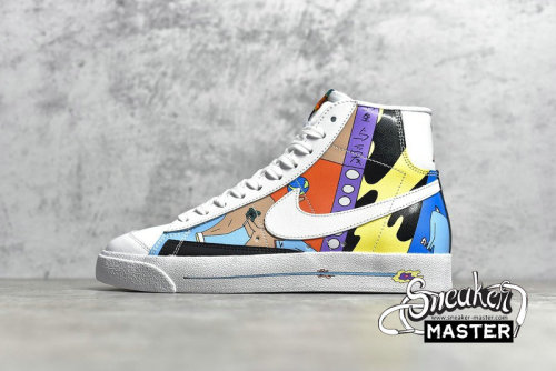 NIKE RUOHAN WANG X SB BLAZER MID 77 FLYLEATHER WHITE/MULTI-COLOR CZ3775-900