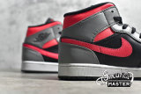 NIKE AIR JORDAN 1 MID PINK SHADOW BLACK/HOT PUNCH-LIGHT SMOKE GREY 554724-059