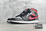 NIKE AIR JORDAN 1 MID PINK SHADOW BLACK/HOT PUNCH-LIGHT SMOKE GREY 554724-059