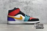 NIKE AIR JORDAN 1 MID BRED WHITE/UNIVERSITY RED-BLACK-TURBO GREEN 554724-125