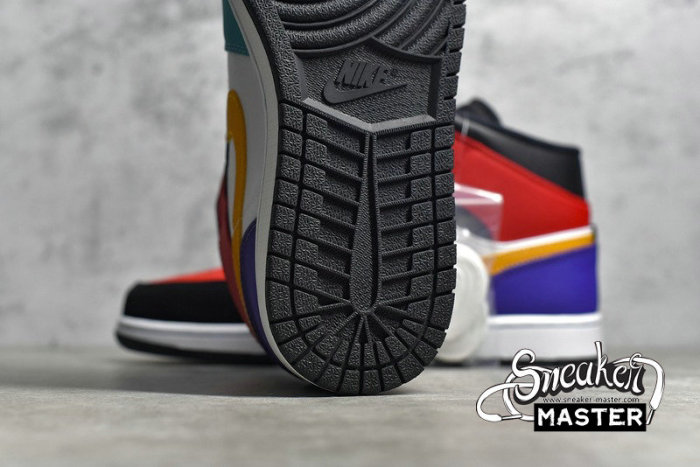 NIKE AIR JORDAN 1 MID BRED WHITE/UNIVERSITY RED-BLACK-TURBO GREEN 554724-125