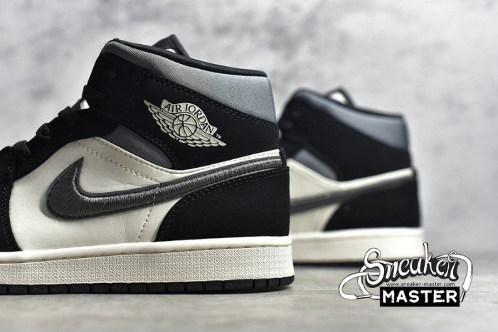 NIKE AIR JORDAN 1 MID SE SATIN GREY BLACK/SMOKE GREY-SAIL 852542-011