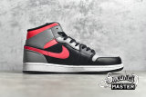 NIKE AIR JORDAN 1 MID PINK SHADOW BLACK/HOT PUNCH-LIGHT SMOKE GREY 554724-059