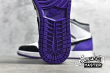 NIKE AIR JORDAN 1 MID SE WHITE/BLACK-LIGHT SOLAR FLARE HEATHER-VARSITY PURPLE 852542-105