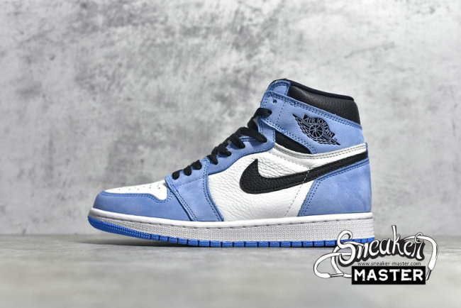 NIKE AIR JORDAN 1 HIGH OG WHITE/UNIVERSITY BLUE-BLACK 555088-134