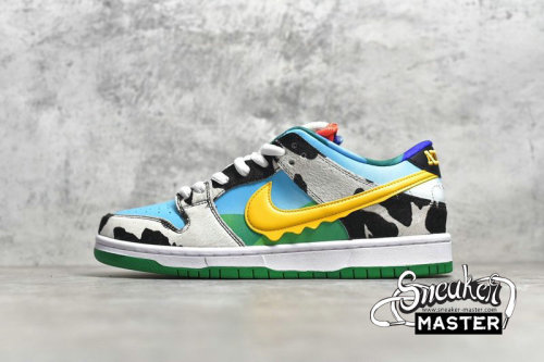NIKE SB DUNK LOW BEN X JERRY'S CHUNKY DUNKY WHITE/LAGOON PULSE/BLACK/UNIVERSITY GOLD CU3244-100
