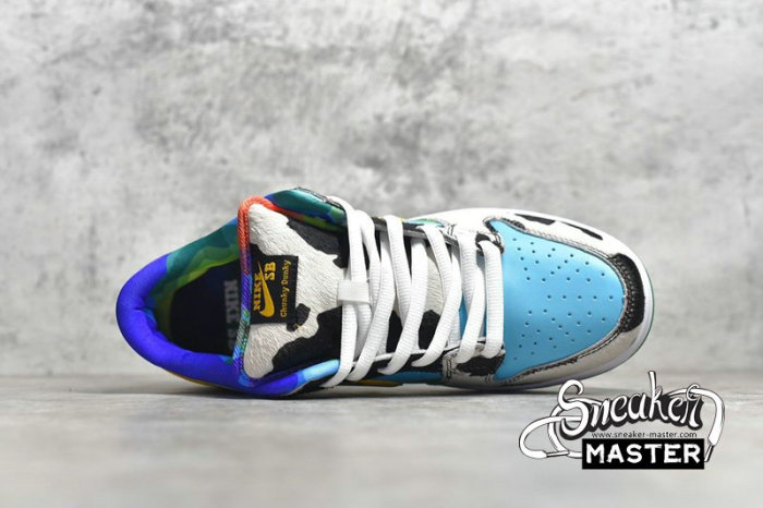 NIKE SB DUNK LOW BEN X JERRY'S CHUNKY DUNKY WHITE/LAGOON PULSE/BLACK/UNIVERSITY GOLD CU3244-100