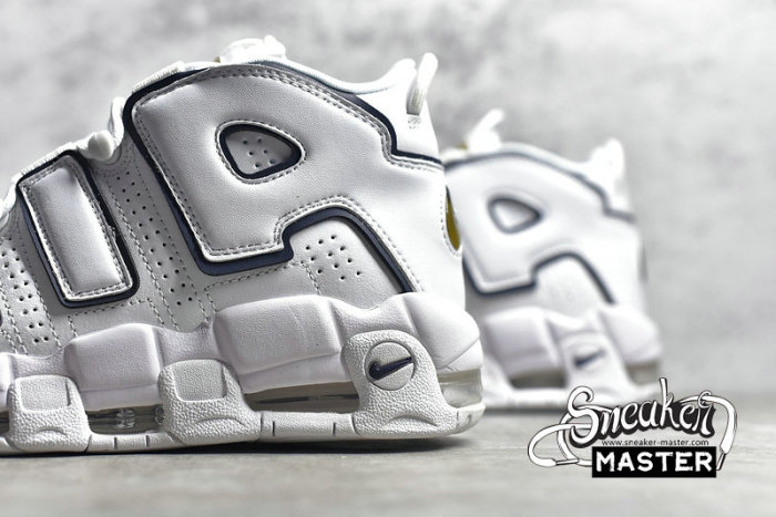 NIKE AIR MORE UPTEMPO GS WHITE/MIDNIGHT NAVY-METALLIC GOLD 415082-109
