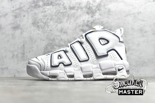 NIKE AIR MORE UPTEMPO GS WHITE/MIDNIGHT NAVY-METALLIC GOLD 415082-109