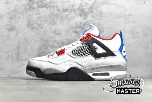 NIKE AIR JORDAN 4 RETRO WHAT THE WHITE/FIRE RED-TECH GREY-MILITARY BLUE CI1184-146