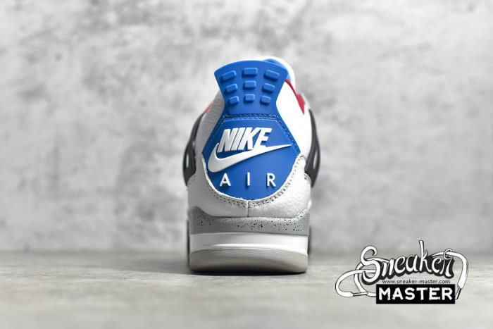 NIKE AIR JORDAN 4 RETRO WHAT THE WHITE/FIRE RED-TECH GREY-MILITARY BLUE CI1184-146