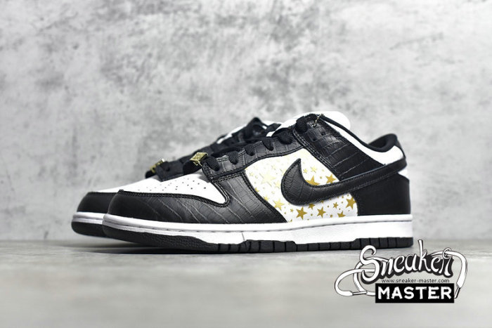NIKE SUPREME X SB DUNK LOW BLACK STARS BLACK/WHITE/GOLD DH3228-102