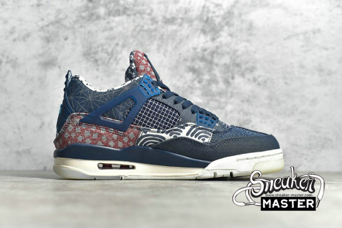 NIKE AIR JORDAN 4 RETRO SE SASHIKO DEEP OCEAN/SAIL-CEMENT GREY-FIRE RED CW0898-400