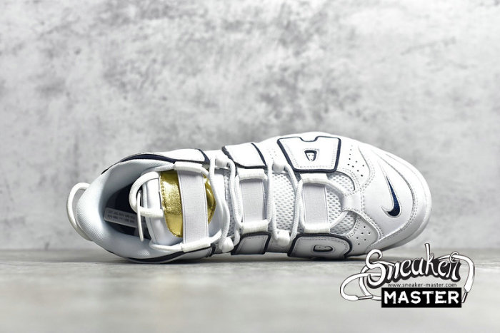 NIKE AIR MORE UPTEMPO GS WHITE/MIDNIGHT NAVY-METALLIC GOLD 415082-109