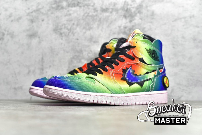 NIKE J. BALVIN X AIR JORDAN 1 RETRO OG HIGH COLORES Y VIBRAS MULTI-COLOR/BLACK/PINK FOAM DC3481-900
