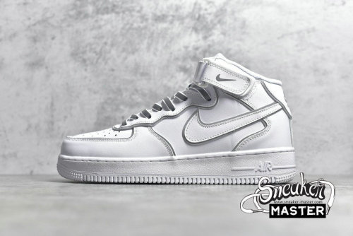 NIKE AIR FORCE 1 MID VINTAGE MOSAIC WHITE/WHITE/WHITE 369733-809