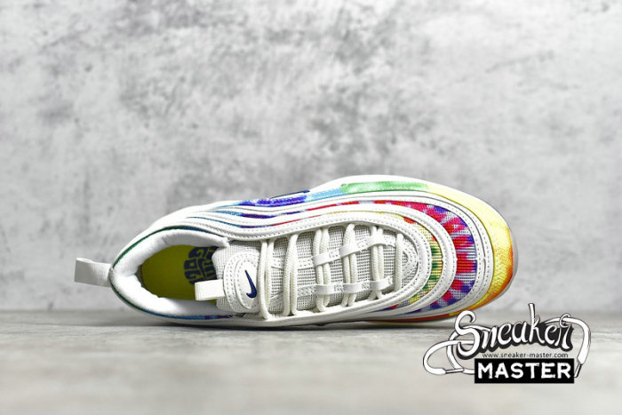 NIKE AIR MAX 97 GOLF TIE DYE SUMMIT WHITE/LEMON VENOM-INDIGO FOG-DEEP ROYAL BLUE CK1219-100