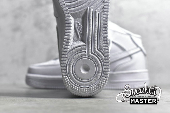 NIKE AIR FORCE 1 MID VINTAGE MOSAIC WHITE/WHITE/WHITE 369733-809