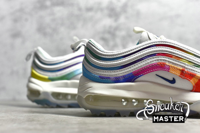 NIKE AIR MAX 97 GOLF TIE DYE SUMMIT WHITE/LEMON VENOM-INDIGO FOG-DEEP ROYAL BLUE CK1219-100