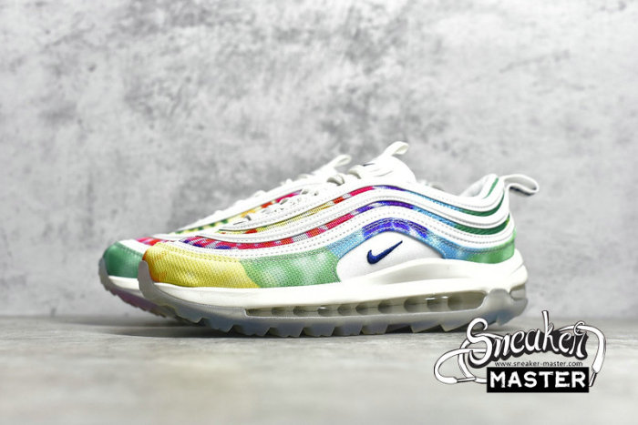 NIKE AIR MAX 97 GOLF TIE DYE SUMMIT WHITE/LEMON VENOM-INDIGO FOG-DEEP ROYAL BLUE CK1219-100