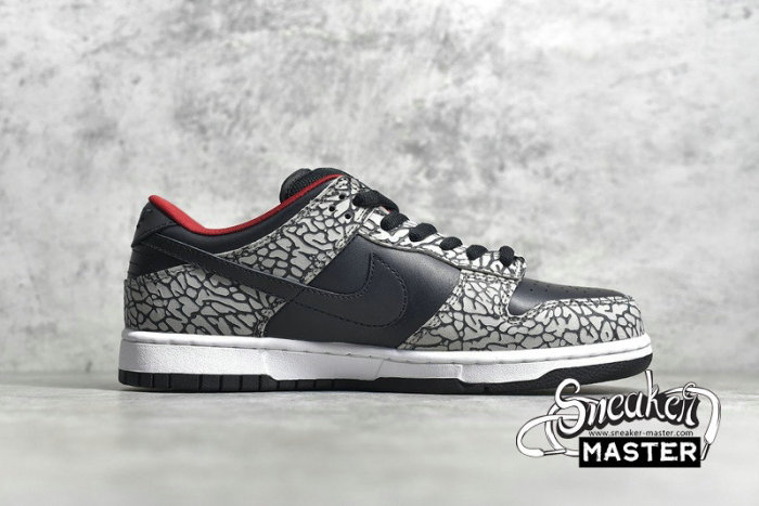 NIKE SUPREME X DUNK LOW PRO SB BLACK CEMENT BLACK/BLACK-CEMENT GREY 304292-131