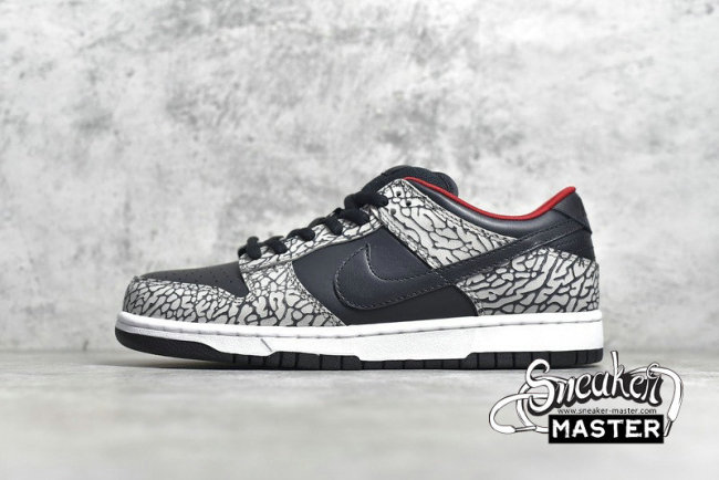 NIKE SUPREME X DUNK LOW PRO SB BLACK CEMENT BLACK/BLACK-CEMENT GREY 304292-131