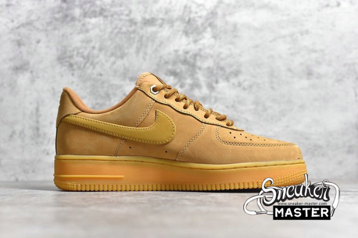 NIKE AIR FORCE 1 LOW FLAX/WHEAT-GUM LIGHT BROWN-BLACK CJ9179-200