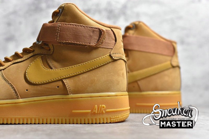 NIKE AIR FORCE 1 HIGH FLAX/WHEAT-GUM LIGHT BROWN-BLACK CJ9178-200