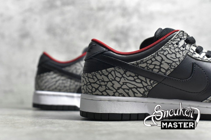 NIKE SUPREME X DUNK LOW PRO SB BLACK CEMENT BLACK/BLACK-CEMENT GREY 304292-131
