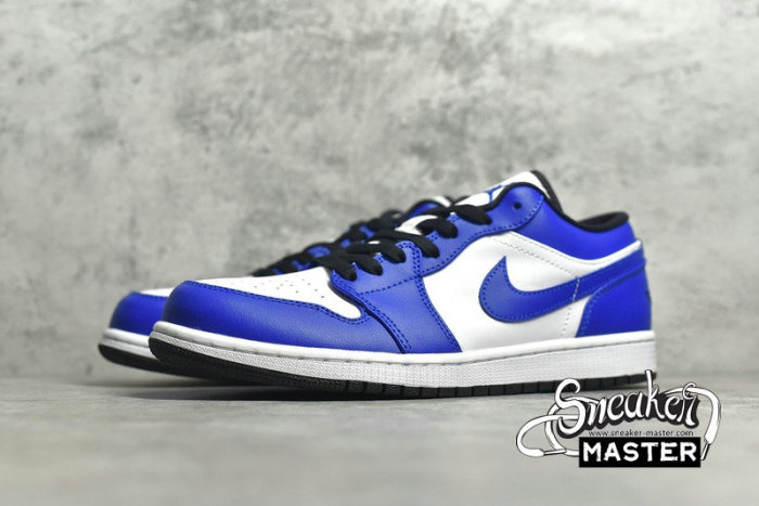 NIKE AIR JORDAN 1 LOW GAME ROYAL WHITE/GAME ROYAL/BLACK 553558-124