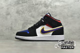 NIKE AIR JORDAN 1 MID SE GS RIVALS BLACK/FIELD PURPLE-WHITE-GYM RED-RUSH BLUE-AMARILLO BQ6931-005