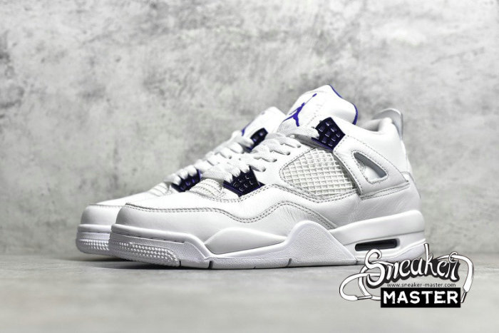 NIKE AIR JORDAN 4 RETRO WHITE/METALLIC SILVER-COURT PURPLE CT8527-115