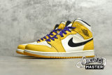 NIKE AIR JORDAN 1 MID SE LAKERS UNIVERSITY GOLD/PALE IVORY-COURT PURPLE-BLACK 852542-700