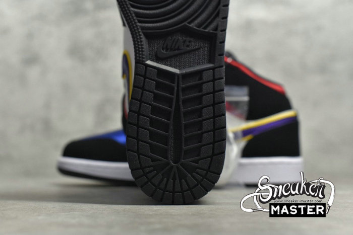 NIKE AIR JORDAN 1 MID SE GS RIVALS BLACK/FIELD PURPLE-WHITE-GYM RED-RUSH BLUE-AMARILLO BQ6931-005