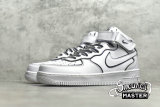 NIKE AIR FORCE 1 MID VINTAGE MOSAIC WHITE WHITE/BLACK/WHITE 368732-810