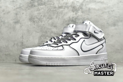 NIKE AIR FORCE 1 MID VINTAGE MOSAIC WHITE WHITE/BLACK/WHITE 368732-810